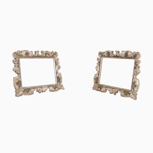 Mirrors with Carved Wooden Frame and Golden Chalk, Late 1800s, Set of 2