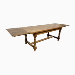 French Oak Farmhouse Dining Table with Extensions