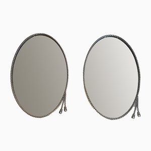 Espejos ovalados plateados para Maison Bagués. Juego de 2