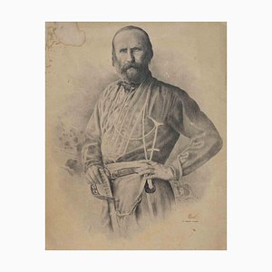 Inconnu, Portrait de Giuseppe Garibaldi, Lithographie, 19ème Siècle