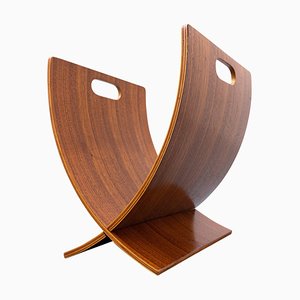 Mid-Century Modern Italian Wooden Magazine Rack