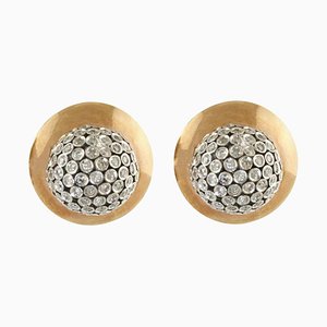 Handgefertigte Kuppel-Ohrringe aus Diamanten und Roségold, 2er Set