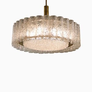 Mid-Century Glass Tube Chandelier by Doria Lichtenwerken