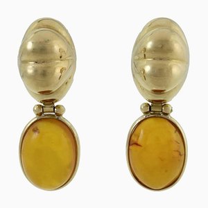 Amber 18K Gold Stud Earrings, Set of 2