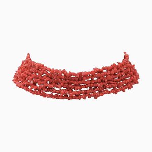 Italian Red Coral Choker Necklace