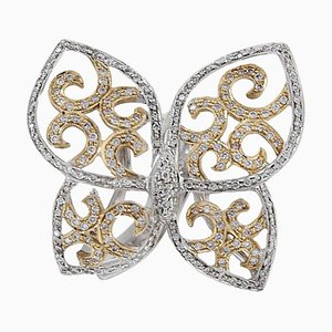 Diamond & 18 Karat Gold Butterfly Ring