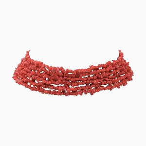 Italienische rote Koralle Choker Halskette