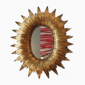 Gold Leaf Metal Mirror, 1950s