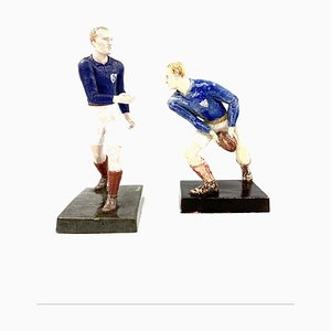 Sculptures de Joueurs de Rugby par Willy Wuilleumier pour GAM, France, 1940, Set de 2