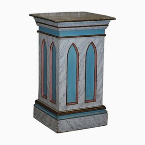 Pedestal o pedestal grande con efecto de mármol pintado