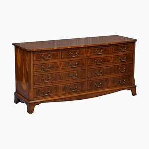 Vintage Burr Figured Yew Wood Chest of Drawers from Bevan Funnell