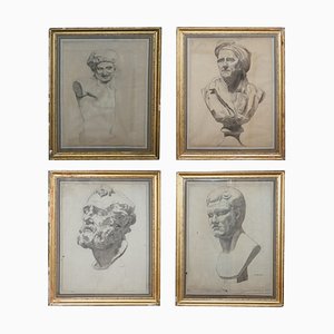 Bocetos italianos del siglo XIX de F Mazzoli. Juego de 4