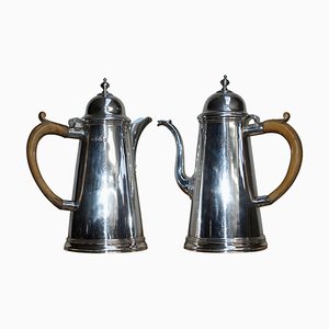 Britannia Kaffeekannen aus Sterlingsilber von Harry Freeman, 1912, 2er Set