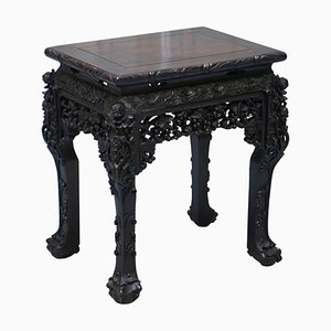 19th Century Chinese Qing Dynasty Hand-Carved Jardinière Stand