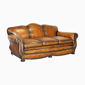 Gentleman's Club Sofa aus Braunem Leder