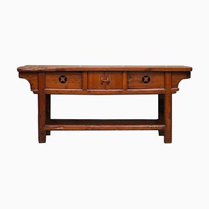 Antique Chinese Temple Altar Sideboard with Cupboards in Solid Teak