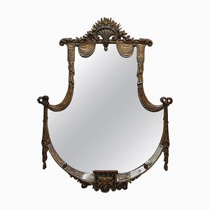 Espejo grande de madera dorada de finales del siglo XIX