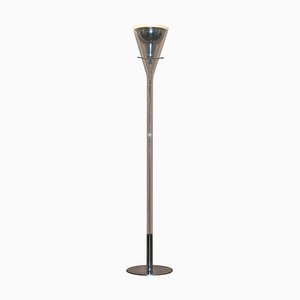 Flute Standing Glass and Chrome Lamp from Fontana Arte