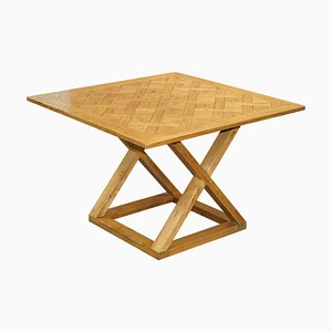 Large Pegged Oak Halo High Bar Table for 8-12 People