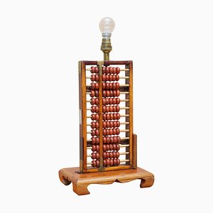 Lámpara Abacus china Mid-Century de palisandro