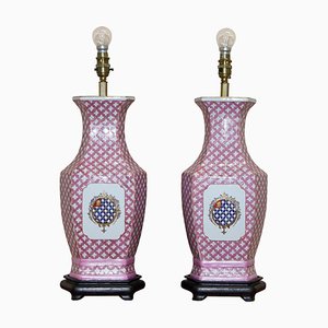 Ceramic Table Lamps with Gold Leaf Gilding from Tindle, Set of 2