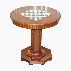 Table d'Échecs Empire en Marbre et Or Moulu, France, 1900s