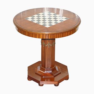 Tavolo da scacchi Impero in legno massiccio, Francia, inizio XX secolo