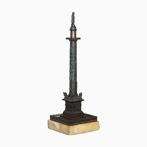 Bronze Grand Tour Statue of Place Vendome Column with Napoleon on Marble Base, 1860s