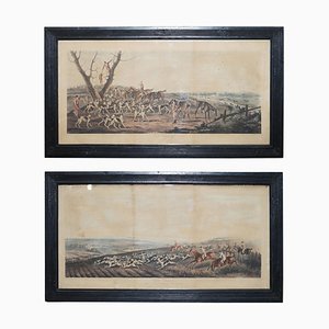 T Sutherland, the Death & the Chase, 1819, stampe di caccia, set di 2