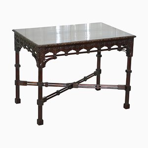 19th Century Silver Side Table with Clustered Column Legs in the Style of Chippendale