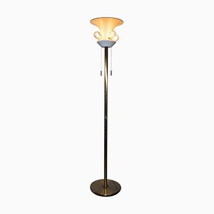 Modernist Bronze-Plated 5-Bulb Floor Lamp, 1960s