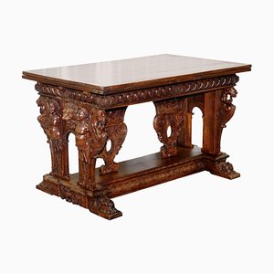 18th Century French Carved Walnut High Table with Extension