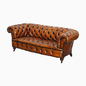 Canapé Chesterfield Victorien en Cuir Marron de Cornelius v. Smith, 190s