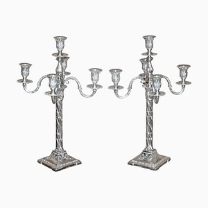 Candelabros de plata esterlina de Henry Wigfull, 1904. Juego de 2