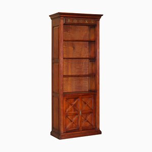 Tall Library Bookcase with Bronze Sliding Doors