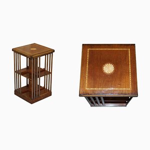 Mesa auxiliar giratoria de madera dura y madera satinada