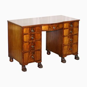 Regency Hardwood Kneehole Desk with Lion Hairy Paw Feet, 1815