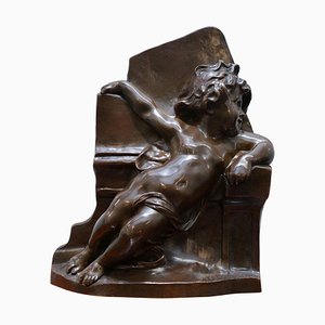 Napoleon III Bronze Statue of a Cherub Angel by Luca Madrasi