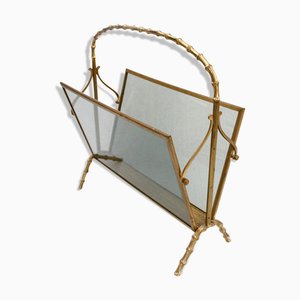 Faux Bamboo Magazine Rack Attributed to Maison Baguès