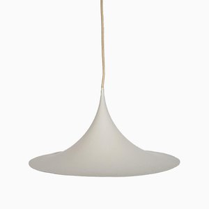 Lampada a sospensione Morup in metallo bianco di Claus Bonderup, Danimarca, anni '60