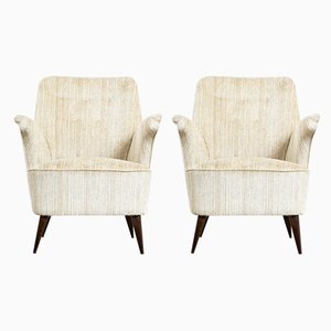 Armchairs with Wooden Frame and Fabric Covering by Nino Zoncada, 1950s, Set of 2
