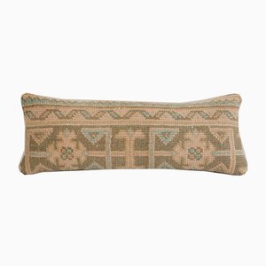 Vintage Anatolian Ethnic Handmade Faded Soft Wool Lumbar Bedding Rug Pillow Cover