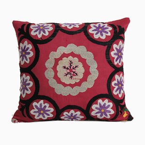 Vintage Ethnic Decorative Square Red Suzani Cushion Cover