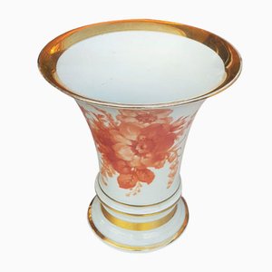 Hand-Painted Gilded Porcelain Funnel Vase from Fürstenberg