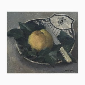 André-Laurent Kunkler, Natura morta con frutta, terracotta e coltello, 1943