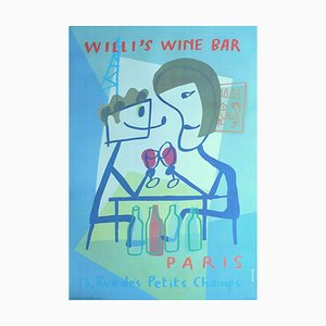 Póster de Willi's Wine Bar de Xavier Mariscal, 1998