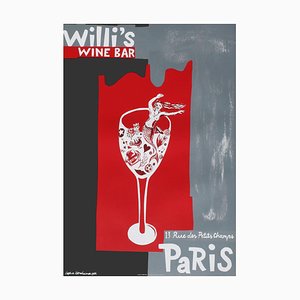 Affiche Willi's Wine Bar par Sophie Herxheimer, 1997