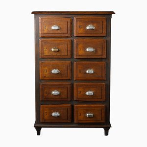 French Wooden Drawer Cabinet with Shell Handles