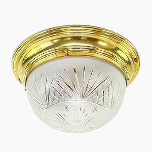 Vintage Art Deco Brass Ceiling Lamp