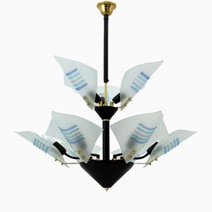 Modern Italian Murano Glass Chandelier in the Shape of Sails, 1989